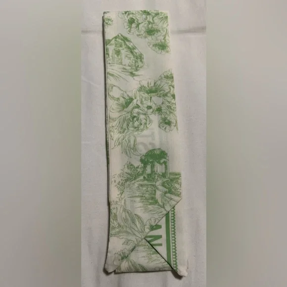 Hair Scarf or Bag Scarf in a beautiful floral green design double sided! - Picture 3 of 3
